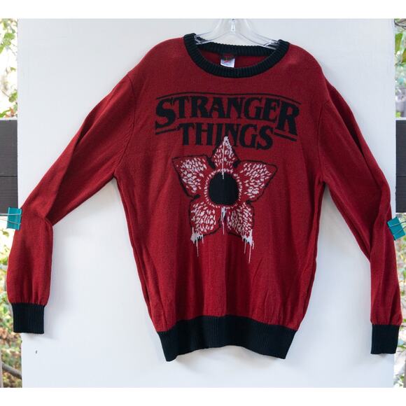 Red Dahlia Demogorgon Stranger Things Ugly Christmas Sweater Xmas ADULT Size XL - Picture 1 of 6